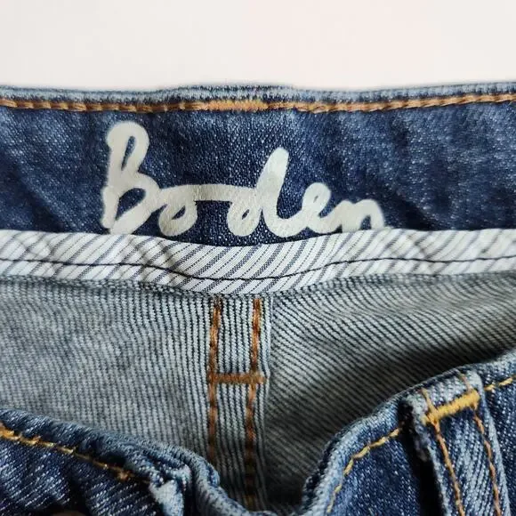 Boden Women’s High Rise Flare Jeans Size 8L / 12L Dark Indigo Bootcut Denim - Picture 8 of 11